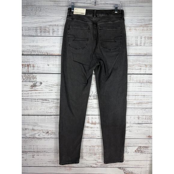 American Eagle Curvy Mom Jeans Black NEW 6 X-Long High Rise Stretch Tall Classic - Picture 2 of 8